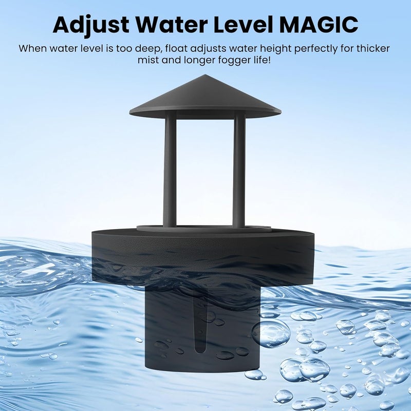 Mxmoonant Black Splash Guard & Float for Single-Head Ultrasonic Mist Maker Water Depth Greater Than 10cm/3.94inch(No Mist Maker Machine) - Image 3